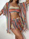 Conjunto Biquíni 4 Peças Tropical Romana (Biquini + Saída + Saia)