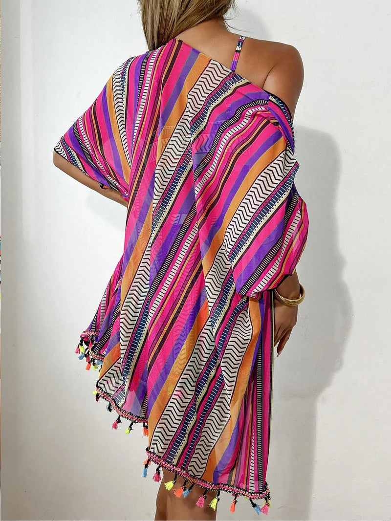 Conjunto Biquíni 4 Peças Tropical Romana (Biquini + Saída + Saia)