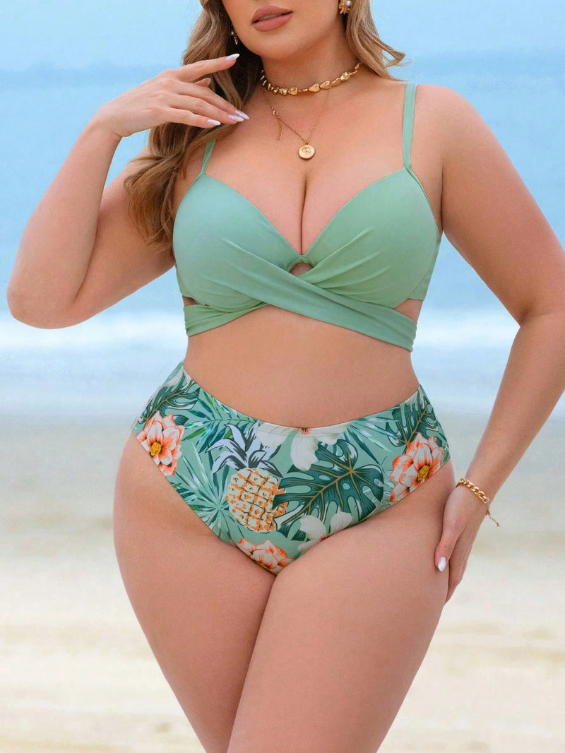 Conjunto de Biquíni 3 Peças Plus Size Samira + Protetor Solar