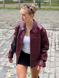 Jaqueta de Couro Feminina de Inverno EuroPro