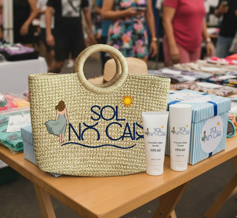 Bolsa de Praia + Protetor Solar Corpo + Protetor Solar Rosto Fator 60