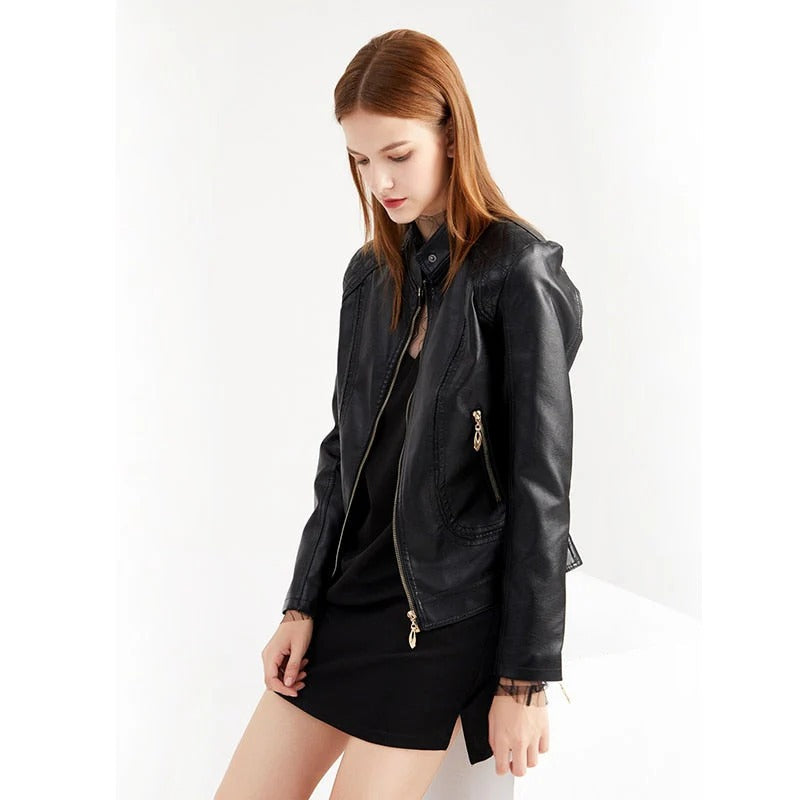 Jaqueta de Couro Feminina - Glam Kely
