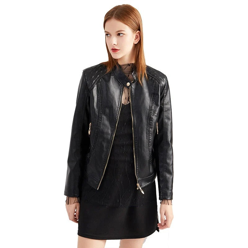 Jaqueta de Couro Feminina - Glam Kely