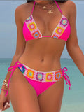 Biquíni Floral Halter Neck Verão Chic